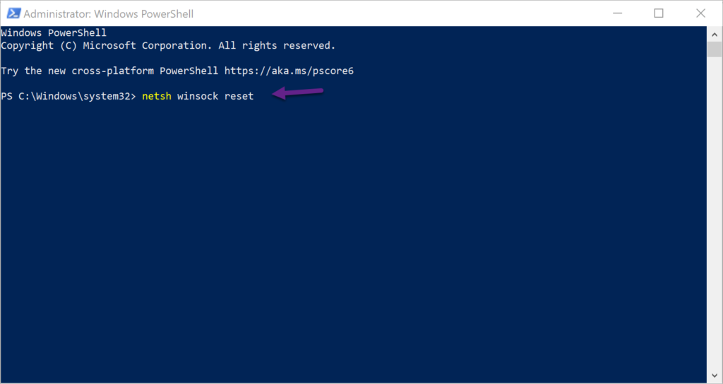 reset tcp ip settings windows 10